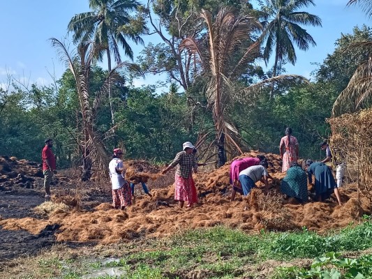 விசுவமடு வள்ளுவர்புரம் பகுதியில் தும்பு தொழிற்சாலையில் தீ விபத்து! 