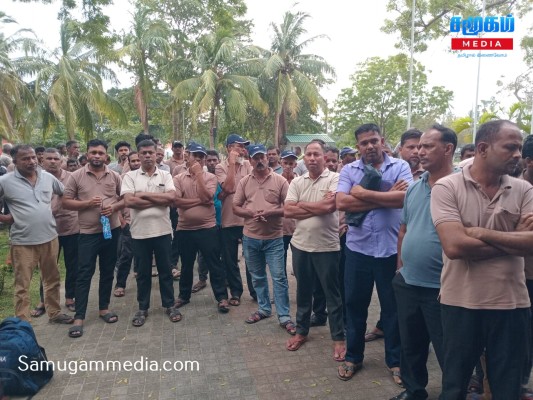 புல்மோட்டை கனிய மணல் ஊழியர்கள் போராட்டம்! 